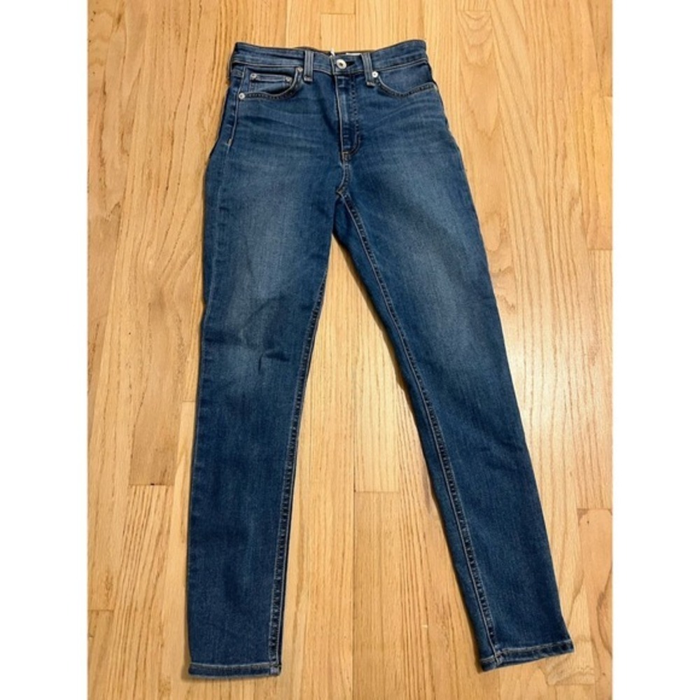 Rag & Bone High Rise Skinny Jeans Camden Blue Wash WDD20P2639W8CA Size 25